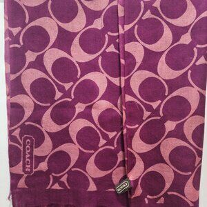 Coach Two-Tone Pink and Plum Signature Logo Scarf